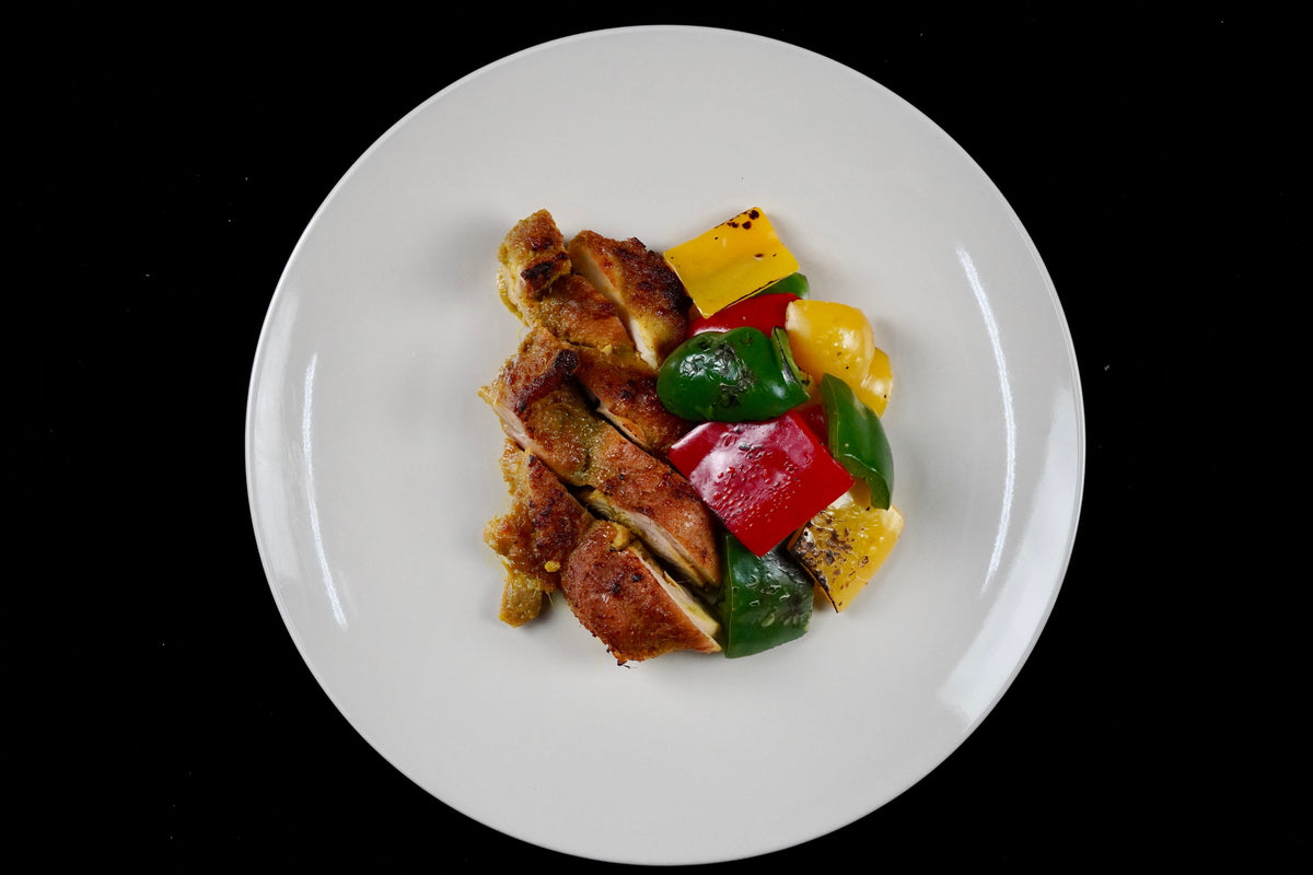 Satay Chicken Thigh x Mixed Peppers - Nutrify Basics
